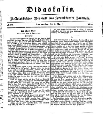 Didaskalia Donnerstag 3. April 1873