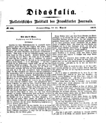 Didaskalia Donnerstag 17. April 1873