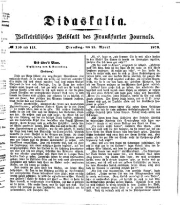 Didaskalia Montag 21. April 1873