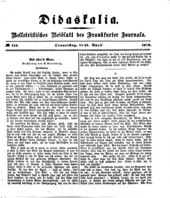 Didaskalia Donnerstag 24. April 1873