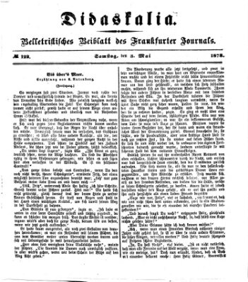 Didaskalia Samstag 3. Mai 1873