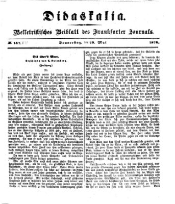 Didaskalia Donnerstag 29. Mai 1873