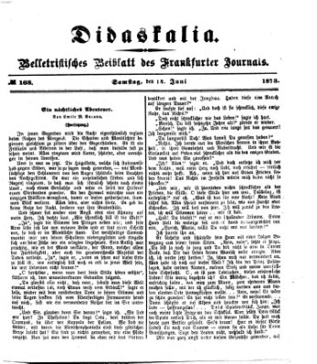 Didaskalia Samstag 14. Juni 1873