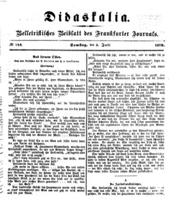 Didaskalia Samstag 5. Juli 1873