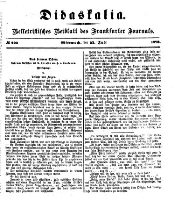 Didaskalia Mittwoch 23. Juli 1873