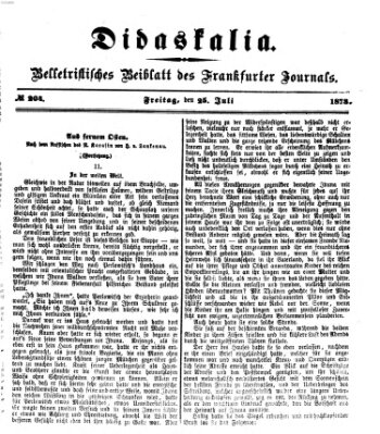 Didaskalia Freitag 25. Juli 1873