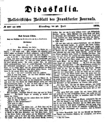 Didaskalia Dienstag 29. Juli 1873