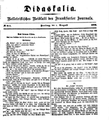 Didaskalia Freitag 1. August 1873