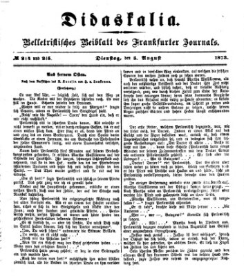 Didaskalia Dienstag 5. August 1873