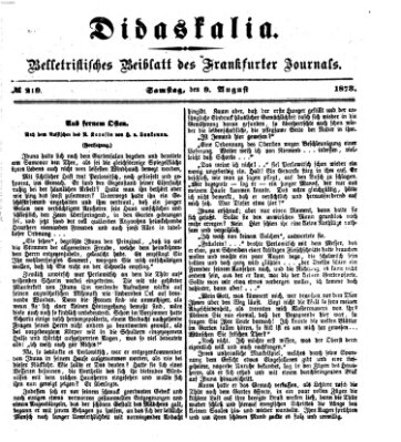 Didaskalia Samstag 9. August 1873