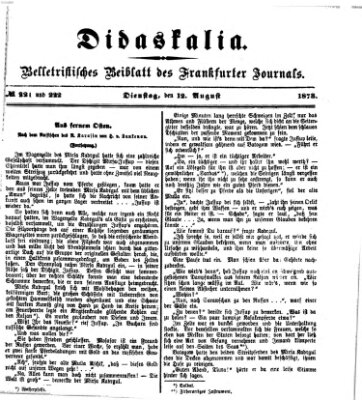 Didaskalia Dienstag 12. August 1873