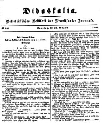 Didaskalia Sonntag 24. August 1873