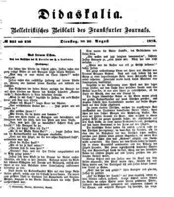 Didaskalia Dienstag 26. August 1873