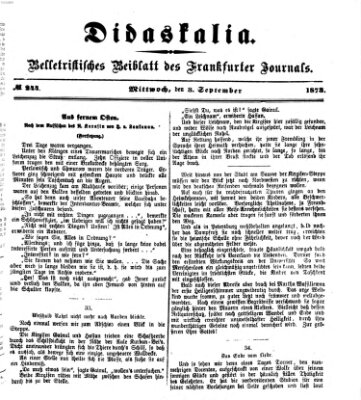 Didaskalia Mittwoch 3. September 1873