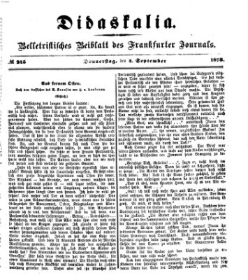 Didaskalia Donnerstag 4. September 1873