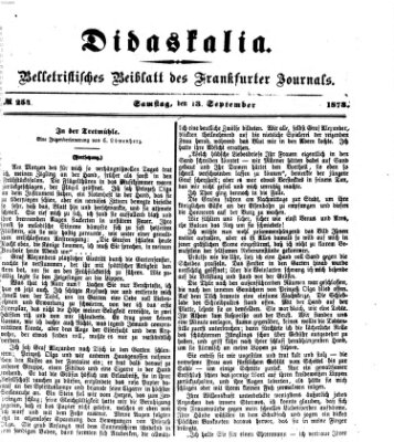 Didaskalia Samstag 13. September 1873