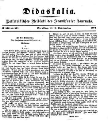 Didaskalia Dienstag 16. September 1873