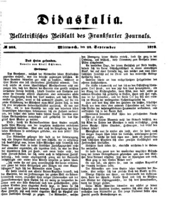 Didaskalia Mittwoch 24. September 1873