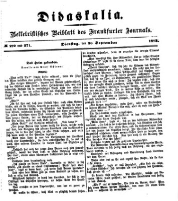 Didaskalia Dienstag 30. September 1873