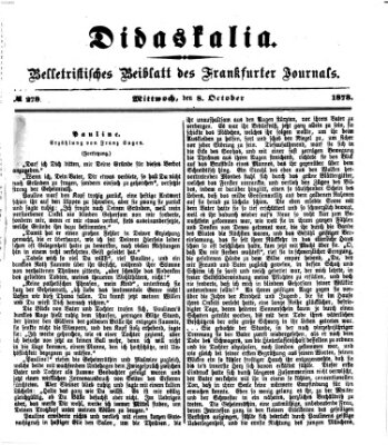 Didaskalia Mittwoch 8. Oktober 1873