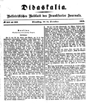 Didaskalia Dienstag 14. Oktober 1873