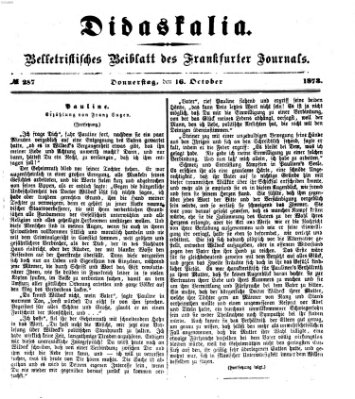 Didaskalia Donnerstag 16. Oktober 1873