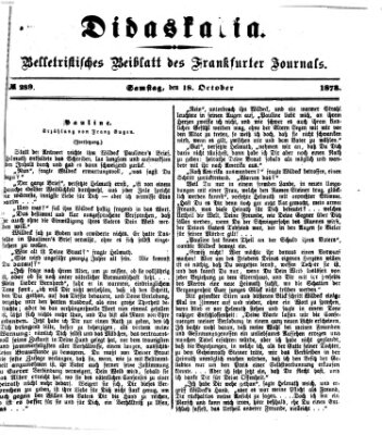 Didaskalia Samstag 18. Oktober 1873