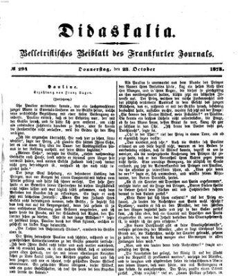 Didaskalia Donnerstag 23. Oktober 1873