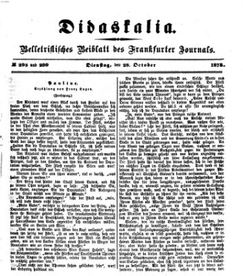 Didaskalia Dienstag 28. Oktober 1873