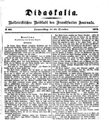 Didaskalia Donnerstag 30. Oktober 1873