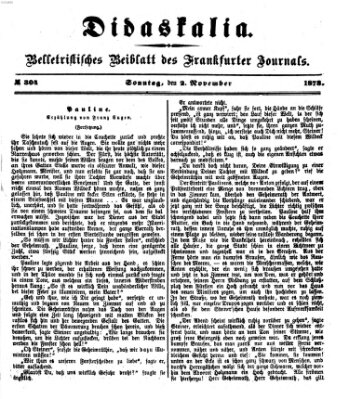 Didaskalia Sonntag 2. November 1873