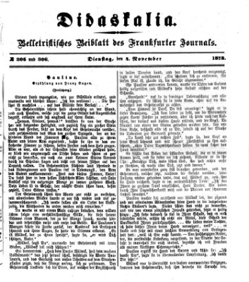 Didaskalia Dienstag 4. November 1873