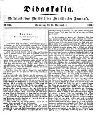 Didaskalia Sonntag 23. November 1873