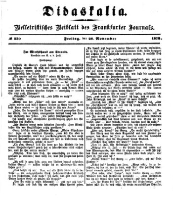 Didaskalia Freitag 28. November 1873