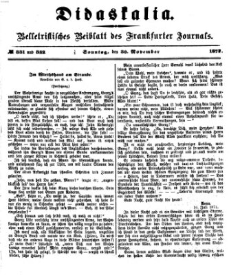 Didaskalia Sonntag 30. November 1873