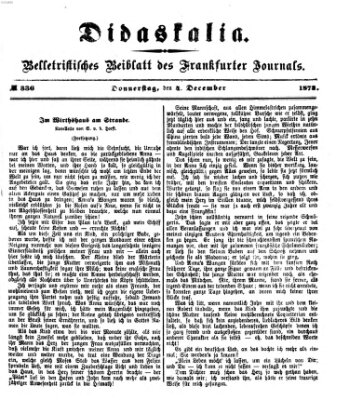 Didaskalia Donnerstag 4. Dezember 1873