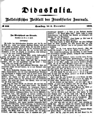 Didaskalia Samstag 6. Dezember 1873