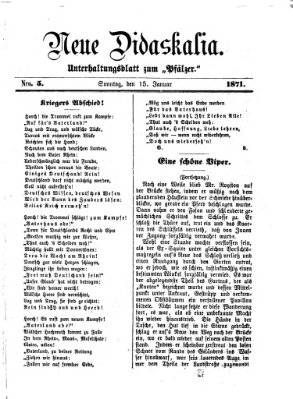 Neue Didaskalia (Pfälzer) Sonntag 15. Januar 1871