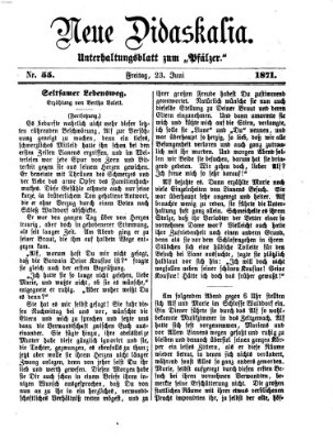 Neue Didaskalia (Pfälzer) Freitag 23. Juni 1871