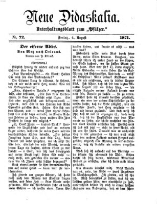 Neue Didaskalia (Pfälzer) Freitag 4. August 1871