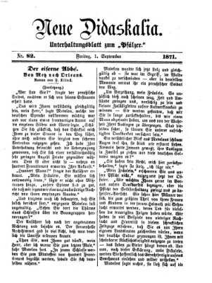 Neue Didaskalia (Pfälzer) Freitag 1. September 1871