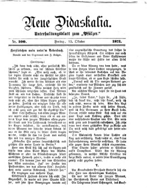 Neue Didaskalia (Pfälzer) Freitag 13. Oktober 1871