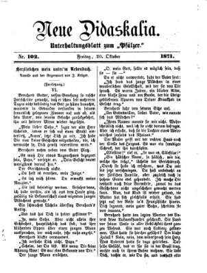 Neue Didaskalia (Pfälzer) Freitag 20. Oktober 1871