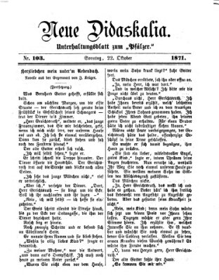 Neue Didaskalia (Pfälzer) Sonntag 22. Oktober 1871