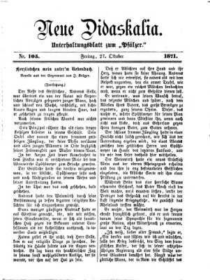 Neue Didaskalia (Pfälzer) Freitag 27. Oktober 1871