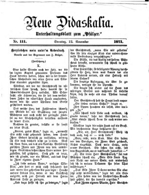 Neue Didaskalia (Pfälzer) Sonntag 12. November 1871