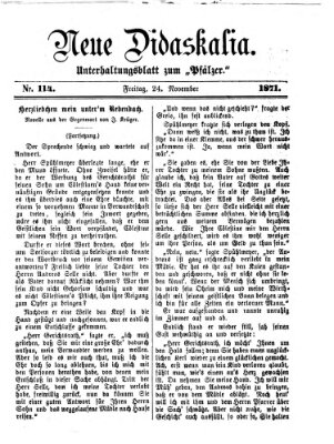 Neue Didaskalia (Pfälzer) Freitag 24. November 1871