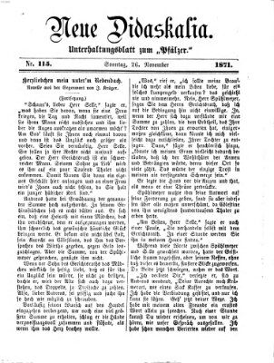 Neue Didaskalia (Pfälzer) Sonntag 26. November 1871