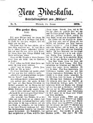 Neue Didaskalia (Pfälzer) Mittwoch 24. Januar 1872