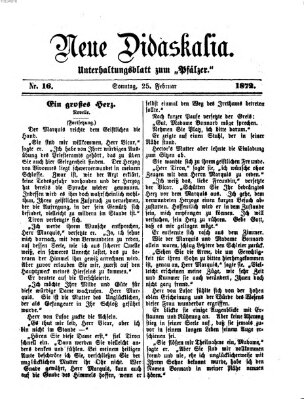 Neue Didaskalia (Pfälzer) Sonntag 25. Februar 1872